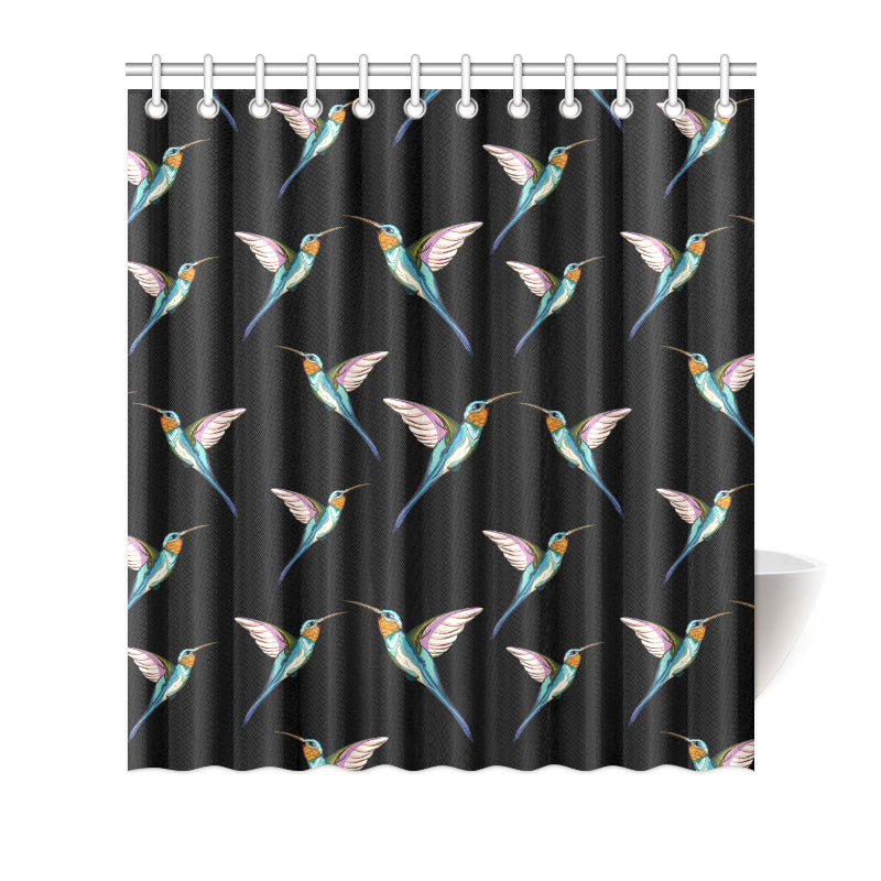 Hummingbird Pattern Print Design 06 Shower Curtain
