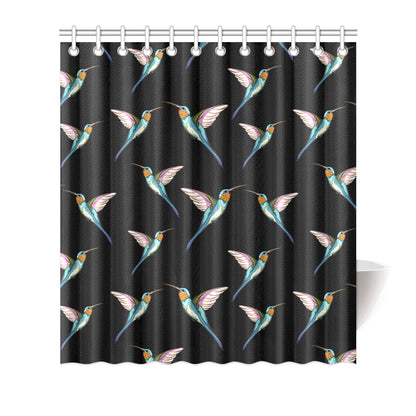 Hummingbird Pattern Print Design 06 Shower Curtain