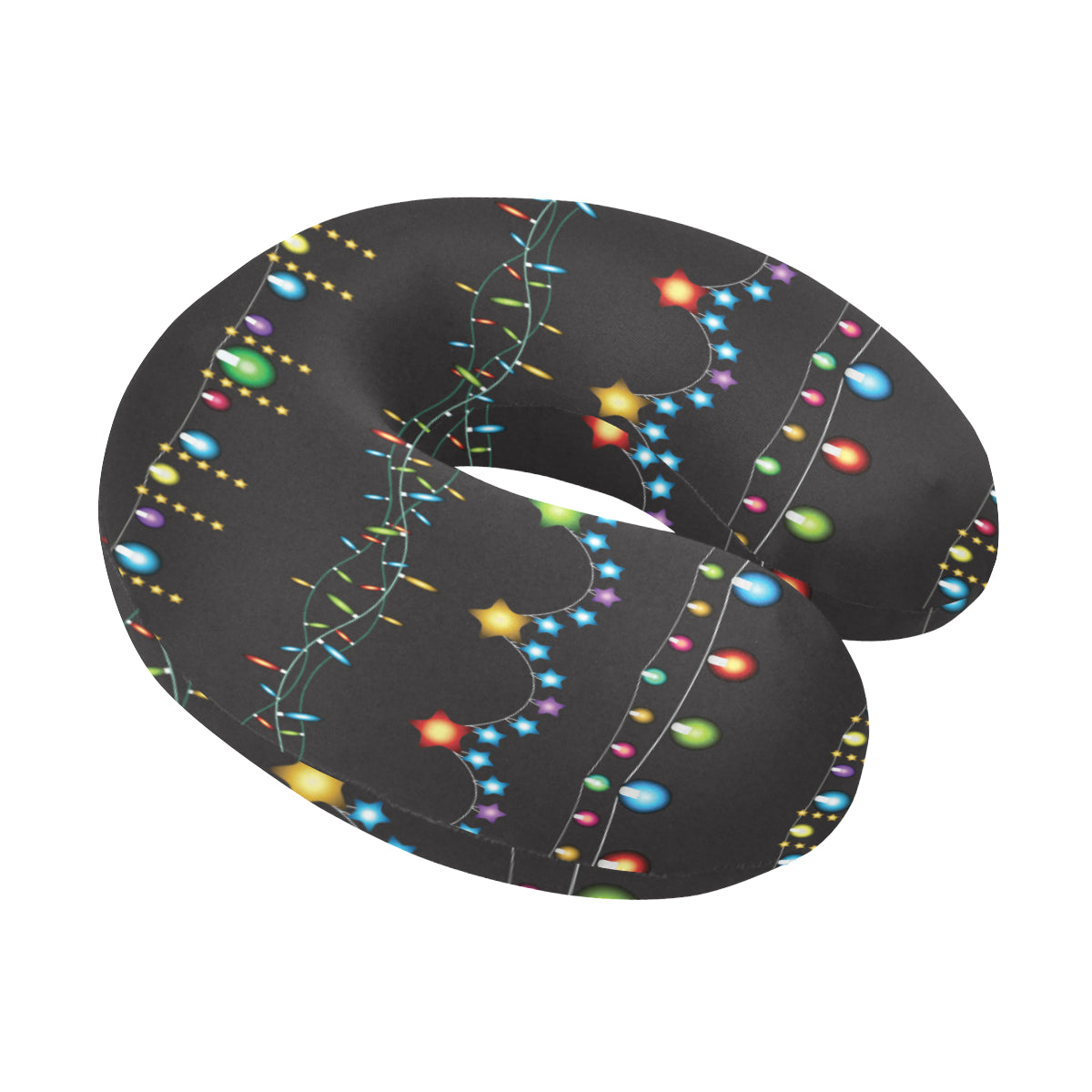Christmas Light Pattern Print Design 01 U-Shaped Travel Neck Pillow