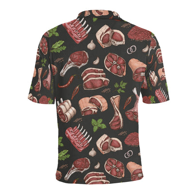 Meat Pattern Print Design 02 Men Polo Shirt