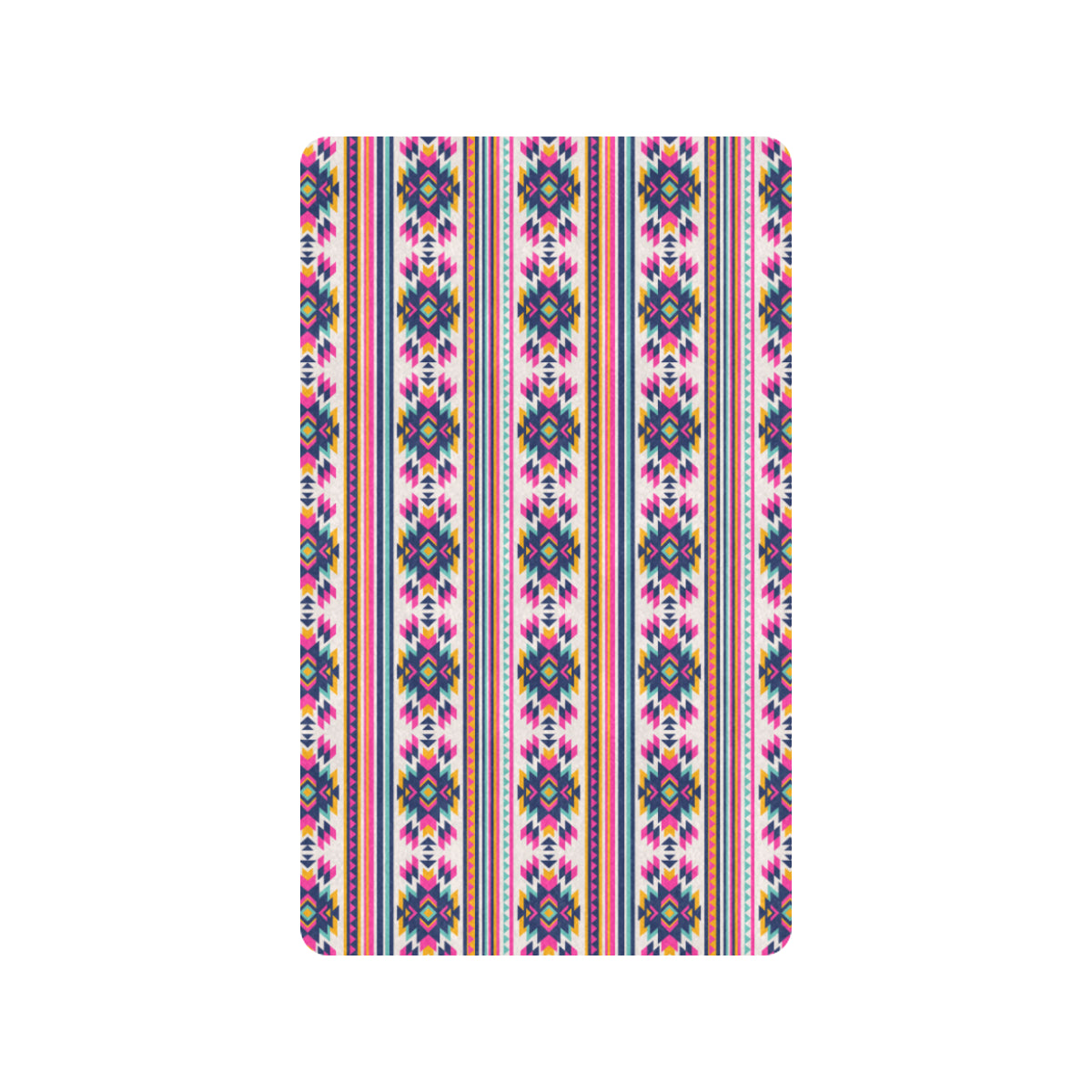 Indian Navajo Neon Themed Design Print Rubber Doormat