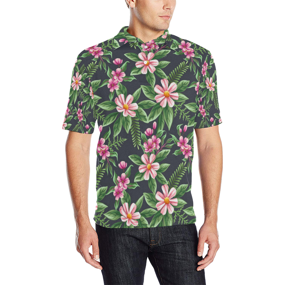 Summer Floral Pattern Print Design SF010 Men Polo Shirt
