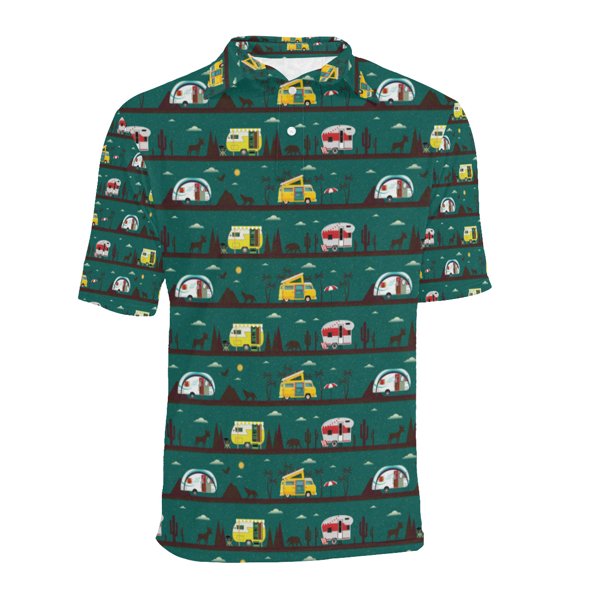 Camper Pattern Print Design 05 Men Polo Shirt