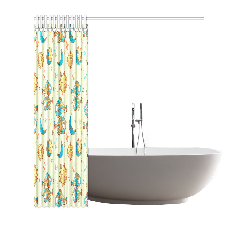 Pisces Pattern Print Design A03 Shower Curtain