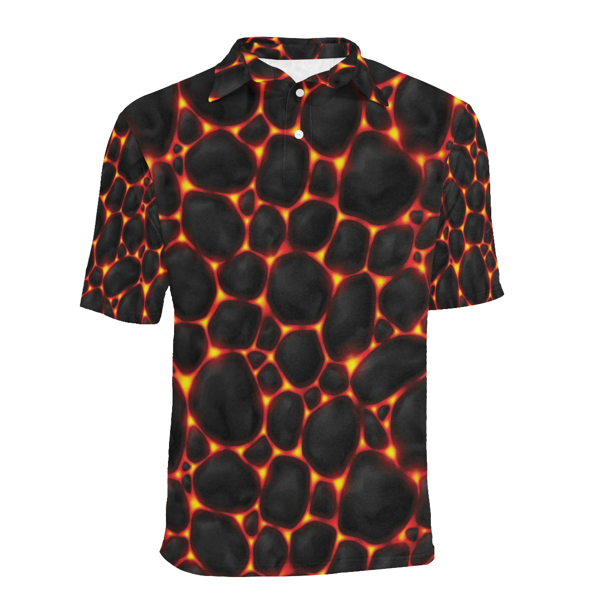 Lava Pattern Print Design 01 Men Polo Shirt