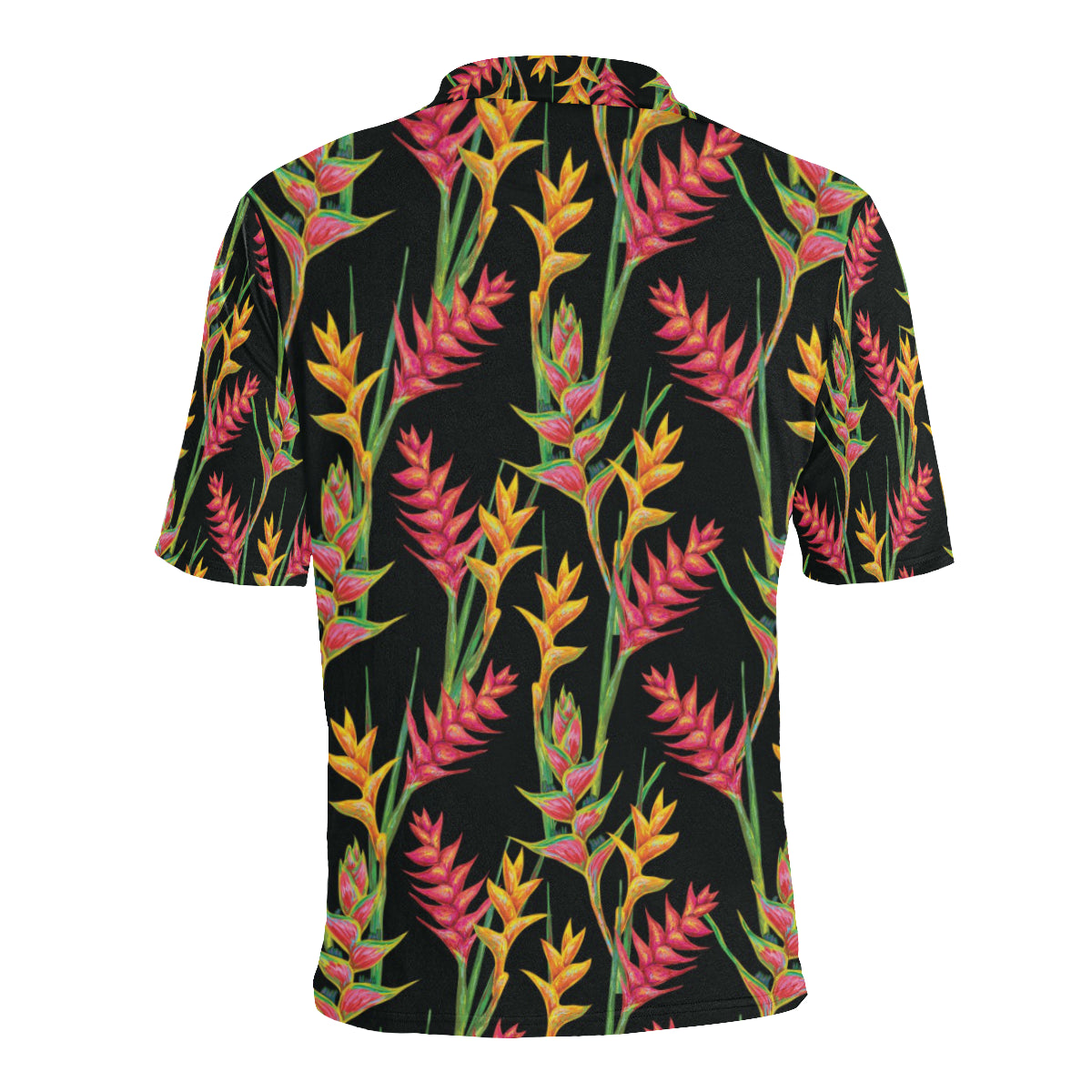Heliconia Pattern Print Design HL01 Men Polo Shirt