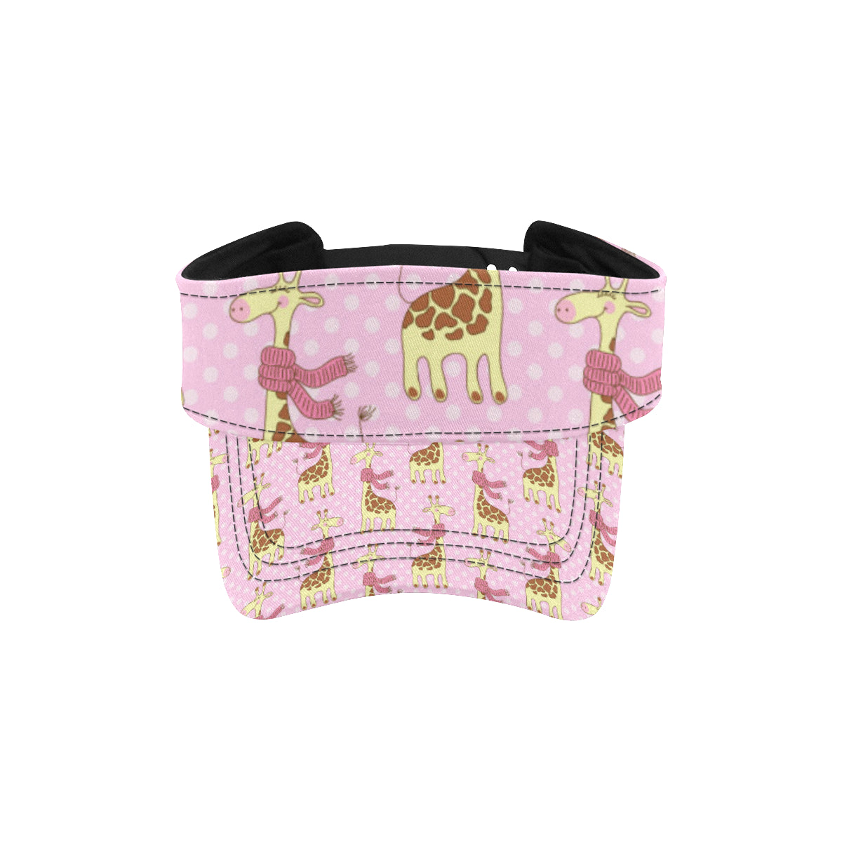 Giraffe Cute Pink Polka Dot Print Unisex Sun Visor