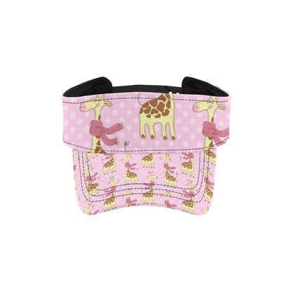 Giraffe Cute Pink Polka Dot Print Unisex Sun Visor