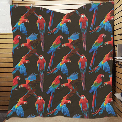 Macaw Pattern Print Design 04 Premium Quilt