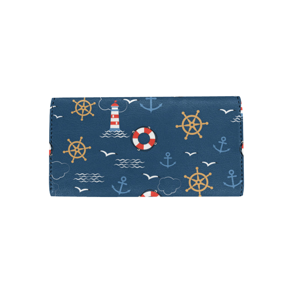Nautical Pattern Print Design A06 Women's Trifold Wallet