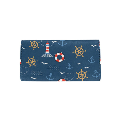 Nautical Pattern Print Design A06 Women's Trifold Wallet