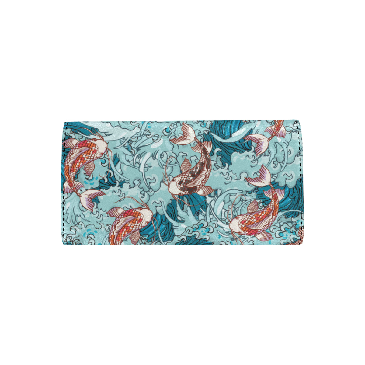 KOI Fish Pattern Print Design 05 Women's Trifold Wallet