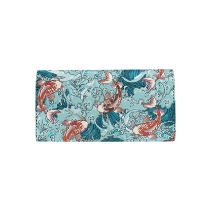 KOI Fish Pattern Print Design 05 Women's Trifold Wallet