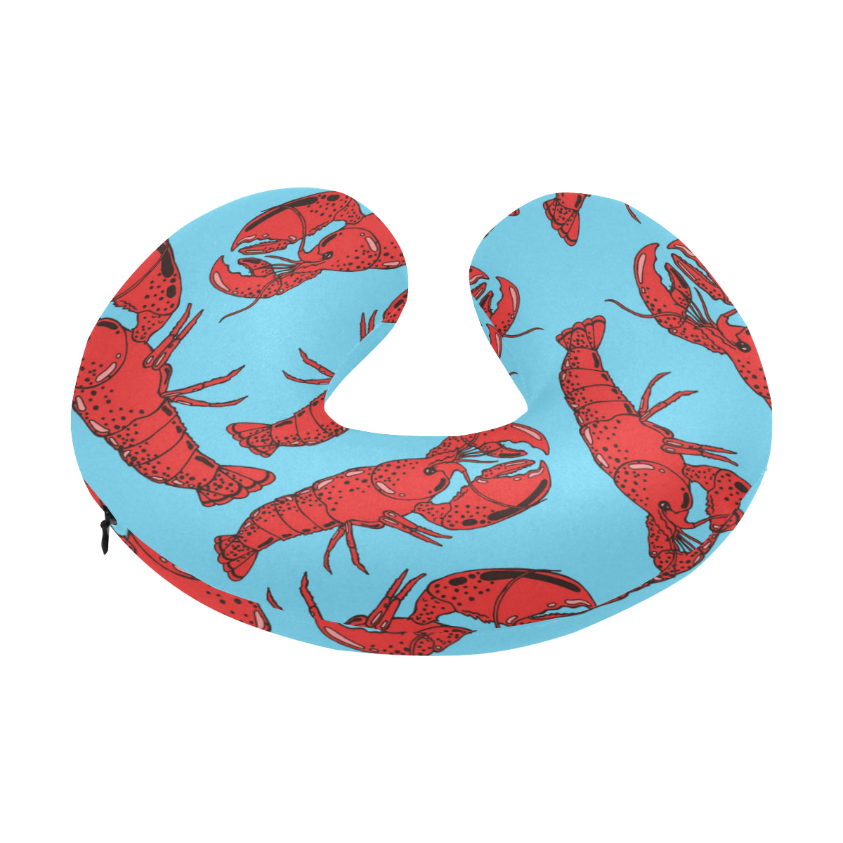Lobster Red Pattern Print Design 03 U-Shaped Travel Neck Pillow