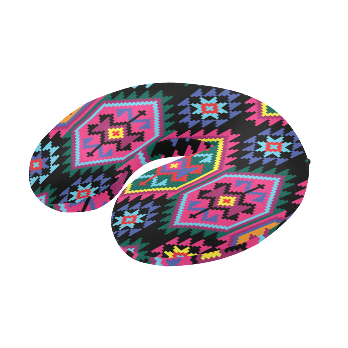 Mexican Pattern Print Design 02 U-Shaped Travel Neck Pillow