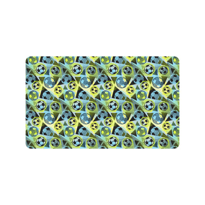 Soccer Ball Themed Print Design Rubber Doormat