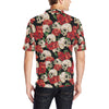 Skull Red Rose Men Polo Shirt