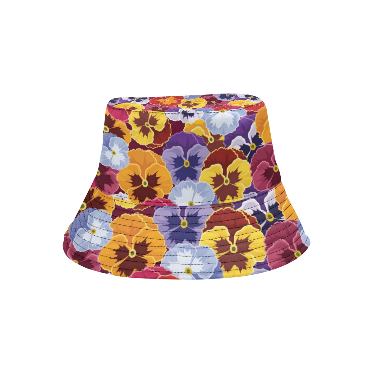 Pansy Pattern Print Design PS01 Unisex Bucket Hat