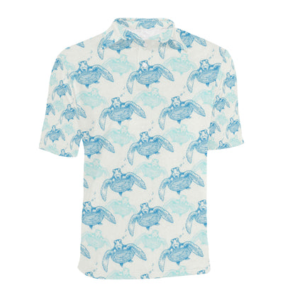 Sea Turtle Pattern Print Design T01 Men Polo Shirt