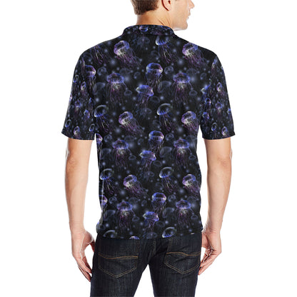Jellyfish Themed Men Polo Shirt