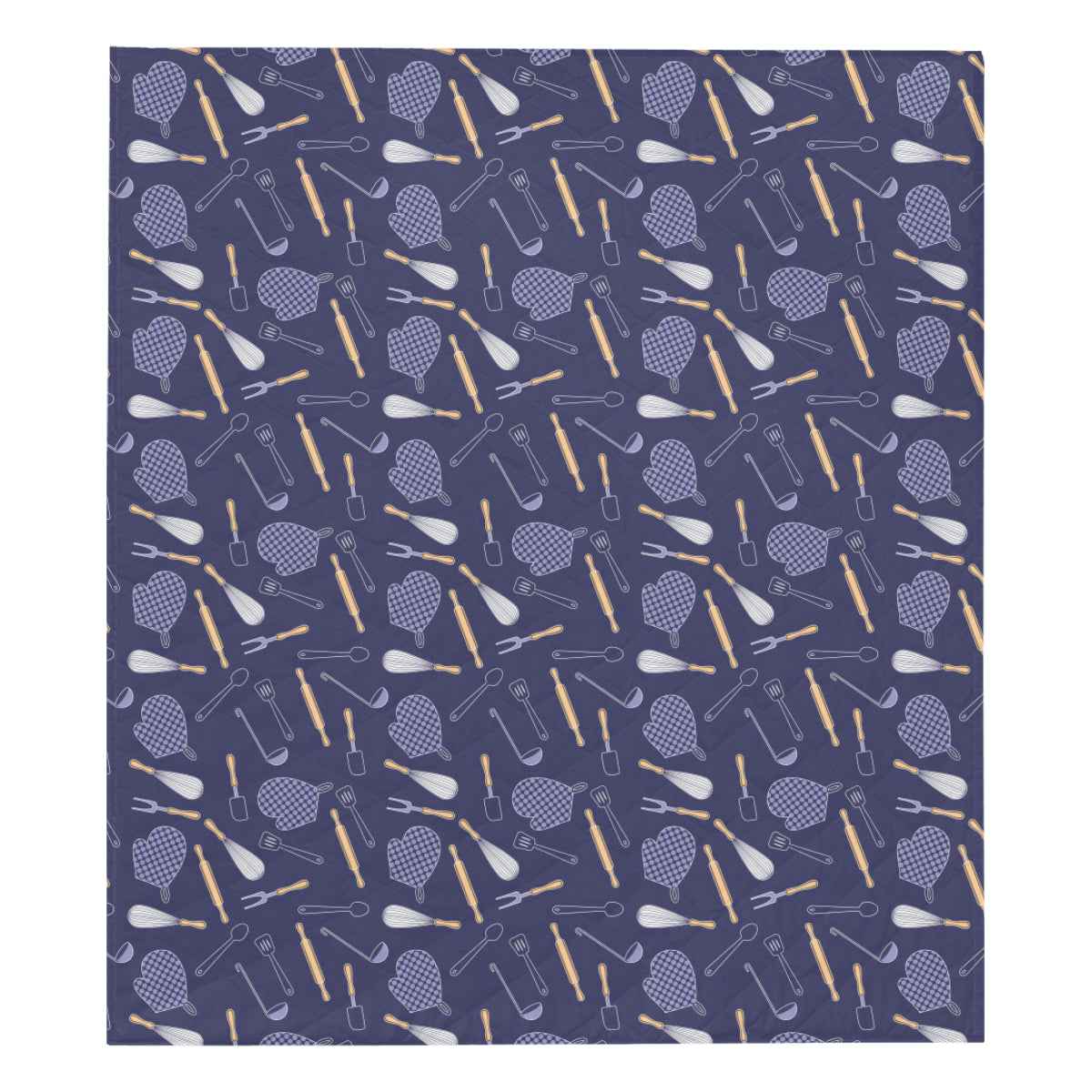 Cooking Kitchen Tools Pattern Print Design 04 Premium Quilt