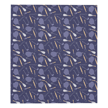 Cooking Kitchen Tools Pattern Print Design 04 Premium Quilt