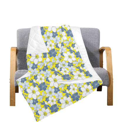 Daffodils Pattern Print Design 01 Premium Quilt