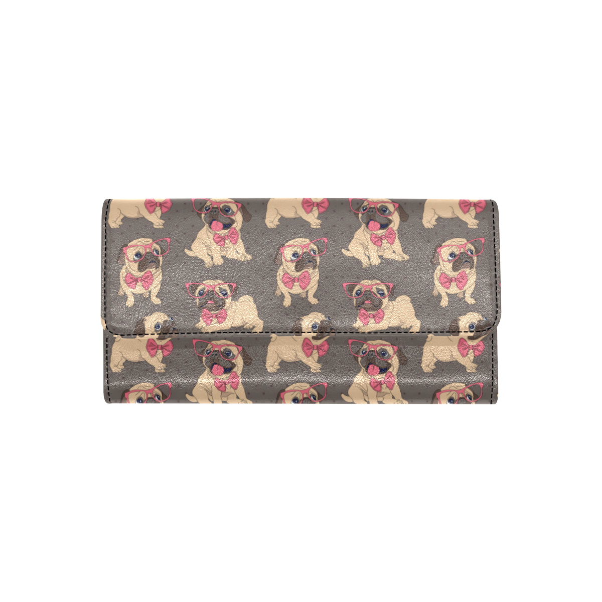 Pug Pattern Print Design A05 Women's Trifold Wallet