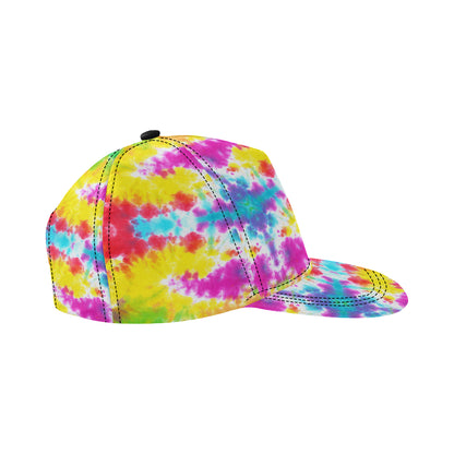 Tie Dye Rainbow Themed Print Snapback Cap