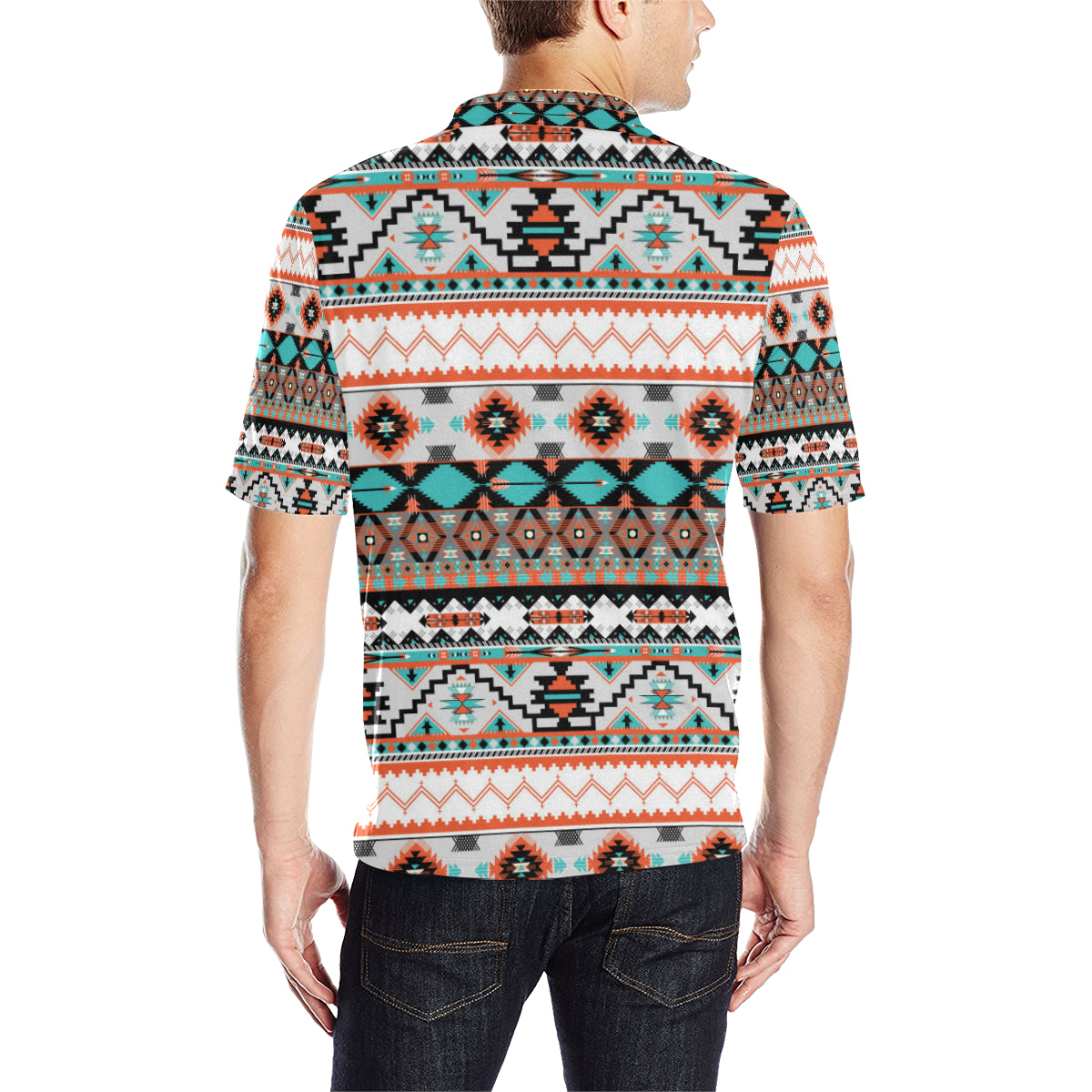 Tribal Aztec Indians pattern Men Polo Shirt