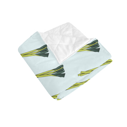 Leek Pattern Print Design 03 Premium Quilt