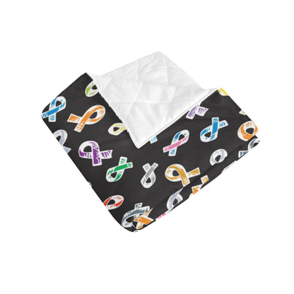 Cancer Awareness Pattern Print Design 02 Premium Quilt