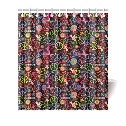 Peace Sign Colorful Design Print Shower Curtain