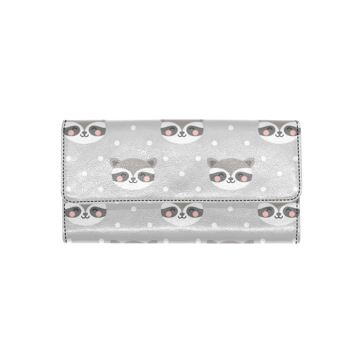 Raccoon Pattern Print Design A04 Women's Trifold Wallet