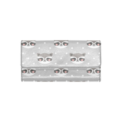 Raccoon Pattern Print Design A04 Women's Trifold Wallet