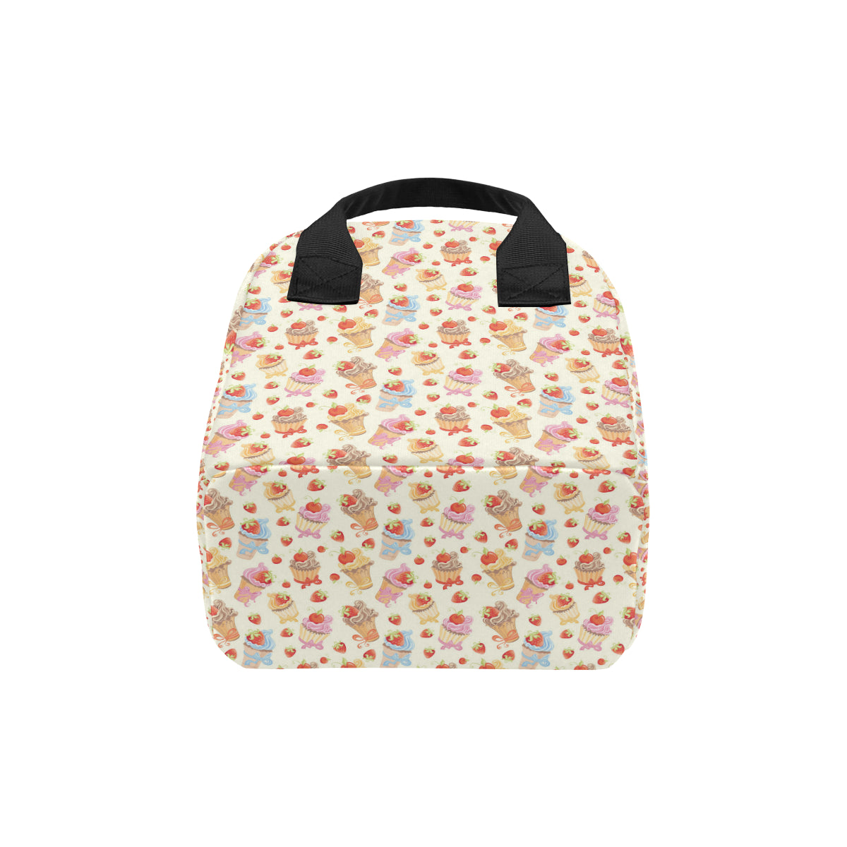 Cupcakes Strawberry Cherry Print Insulated Lunch Bag
