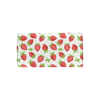 Strawberry Pattern Print Design SB07 Women's Trifold Wallet