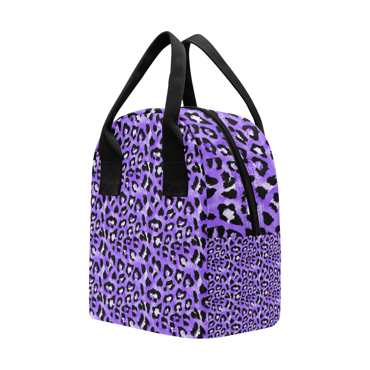 Leopard Purple Skin Print Insulated Lunch Bag