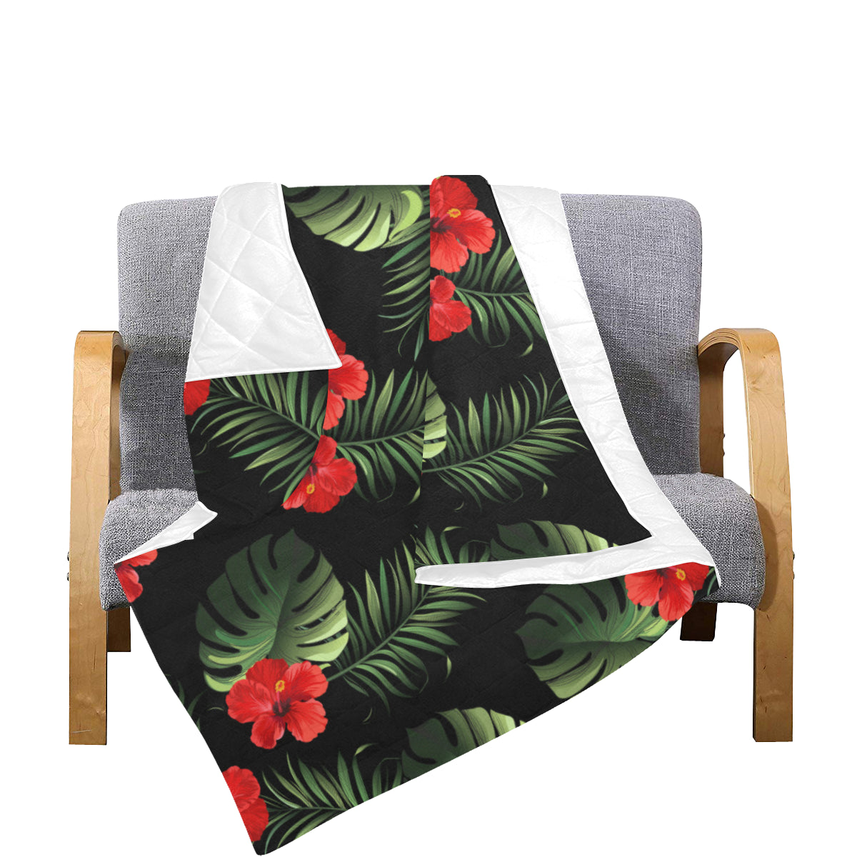 Red Hibiscus Tropical Premium Quilt