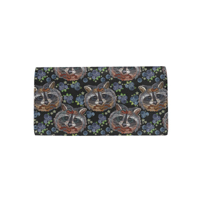 Raccoon Pattern Print Design A03 Women's Trifold Wallet