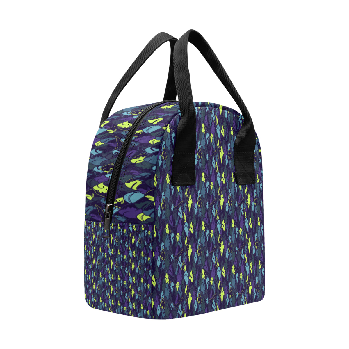 Shark Neon color Print Insulated Lunch Bag