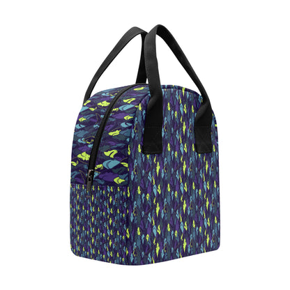 Shark Neon color Print Insulated Lunch Bag