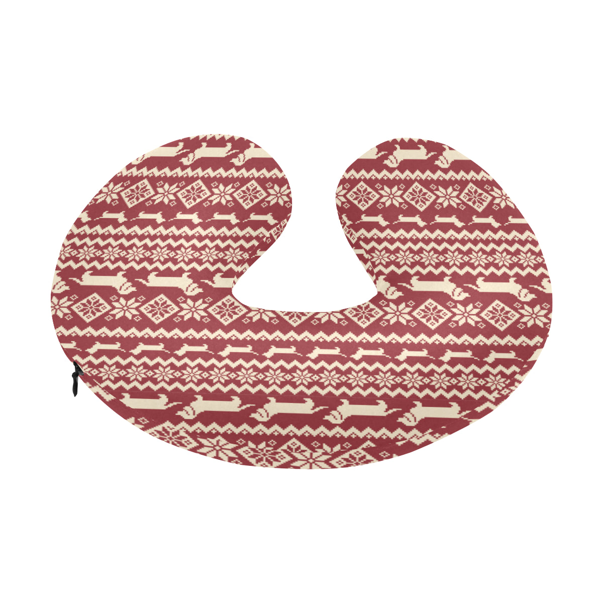Dachshund Pattern Print Design 09 U-Shaped Travel Neck Pillow