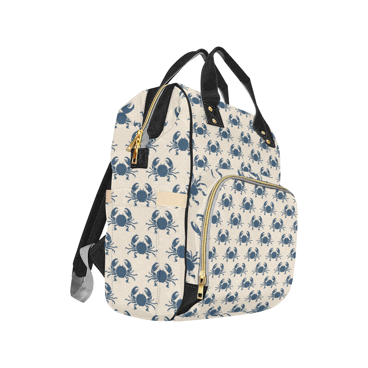 Crab Pattern Print Design 02 Diaper Bag Backpack