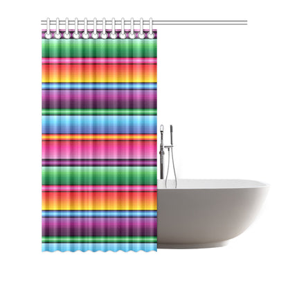 Mexican Blanket Colorful Print Pattern Shower Curtain