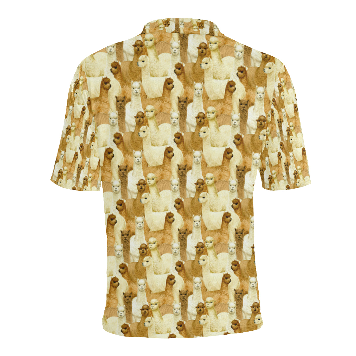 Alpaca Watercolor Design Themed Print Men Polo Shirt