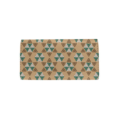 Celtic Pattern Print Design 08 Women's Trifold Wallet