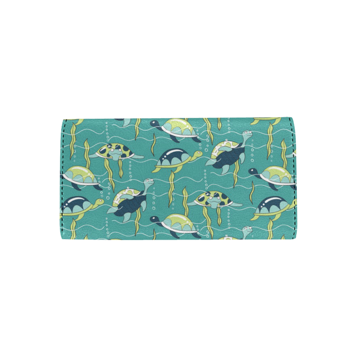 Sea Turtle Pattern Print Design T08 Women's Trifold Wallet