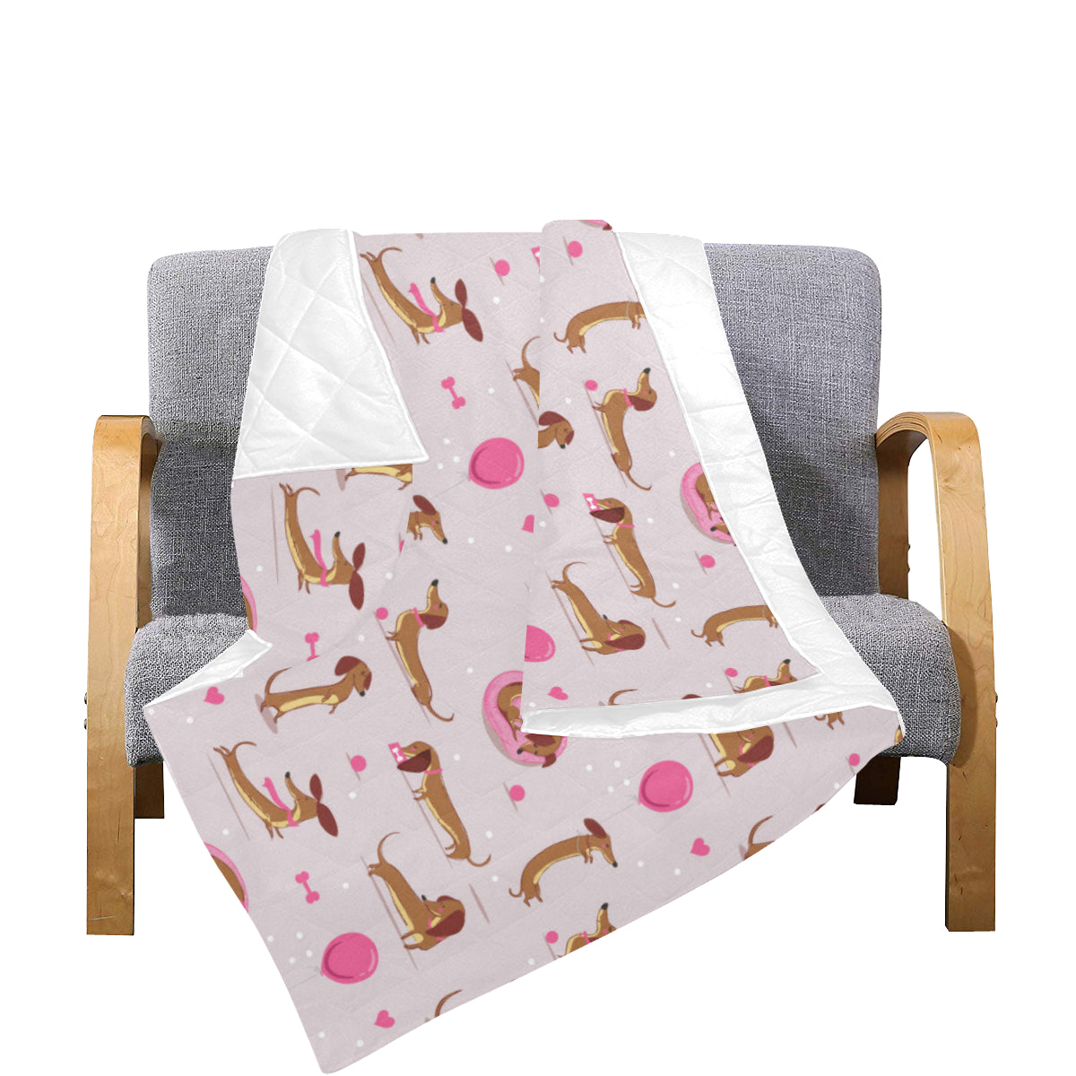 Dachshund Pattern Print Design 10 Premium Quilt