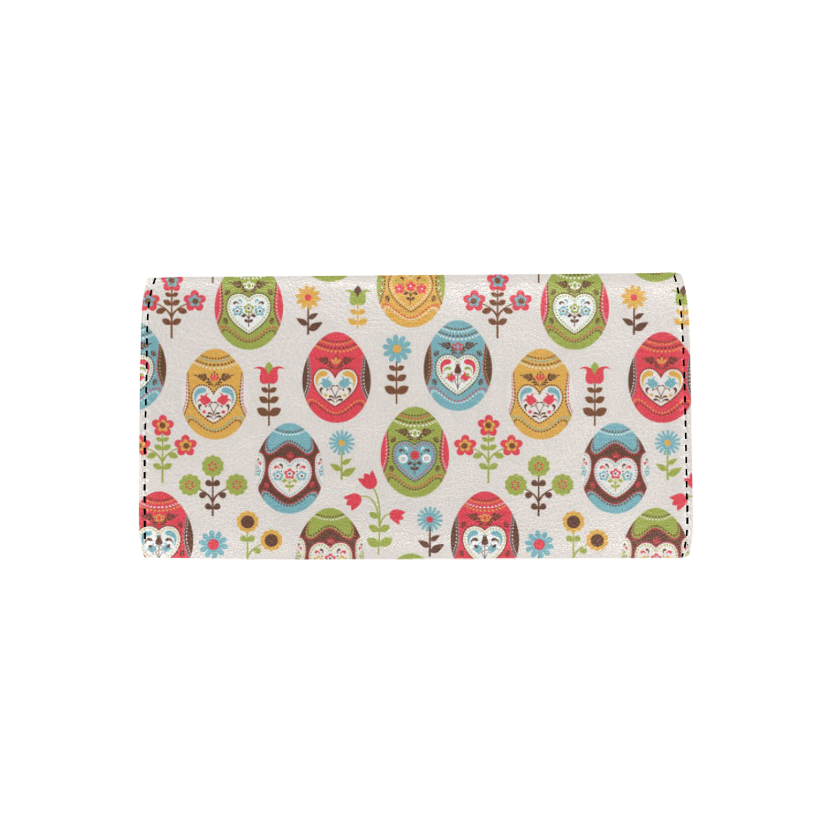 Easter Eggs Pattern Print Design RB011 Women's Trifold Wallet